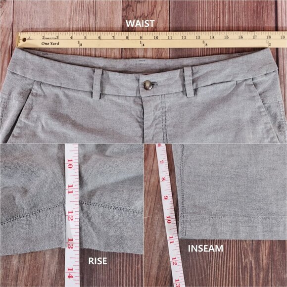 Lululemon Commission Shorts Mens Size 36X11 Gray Flat Front Casual Cotton Blend - Picture 11 of 11